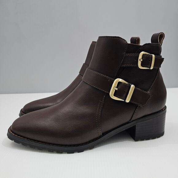 NEW Blondo Shantel Ankle Bootie Womens 8 Brown Leather Waterproof Moto Western - Picture 14 of 14